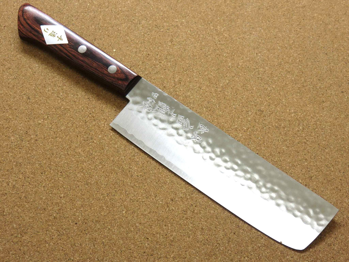 Japanese Kitchen Nakiri Vegetable Knife 165mm 6.5 inch 3 Layers Hammered JAPAN