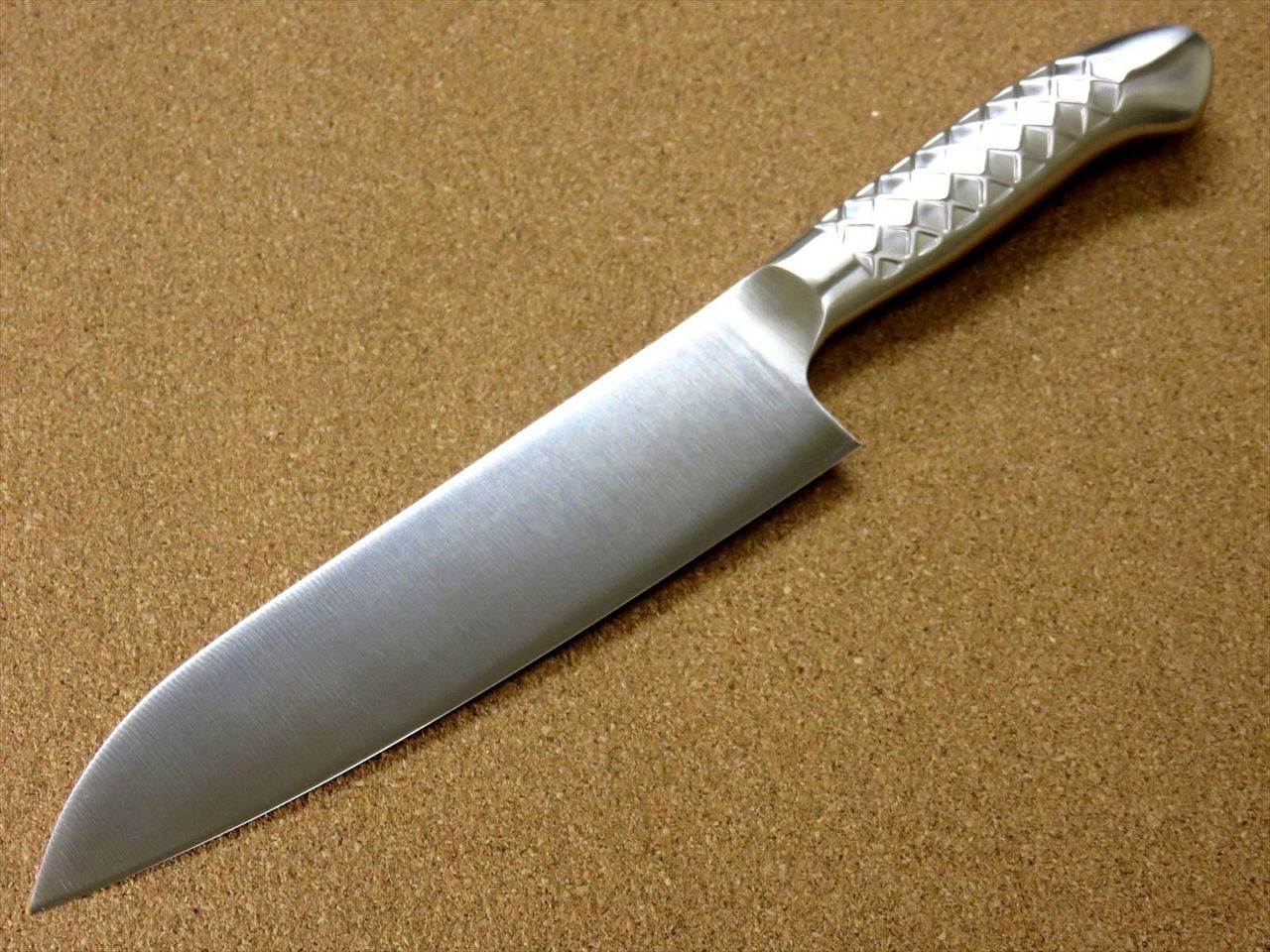 Japanese PRO-S Kitchen Santoku Knife 170mm 6.7 inch Stainless Handle SEKI JAPAN
