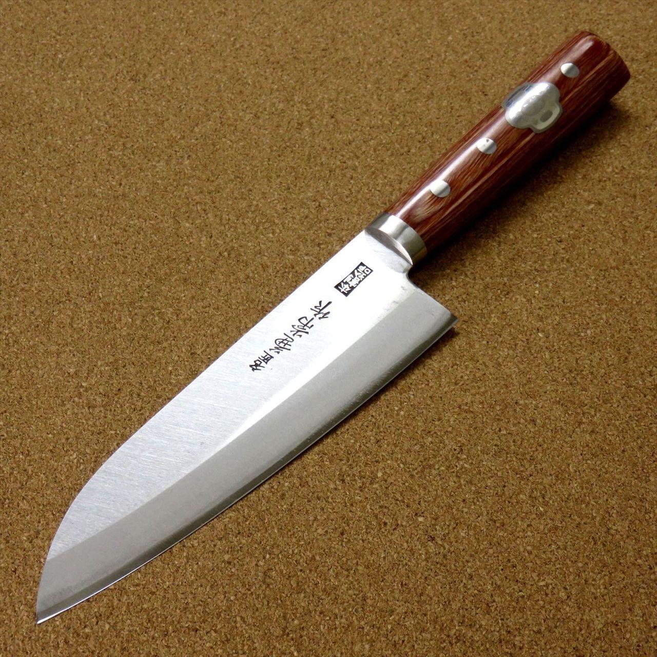 Japanese Kanetsune Kitchen Santoku Knife 6.5" Carbon steel 3 Layers SEKI JAPAN