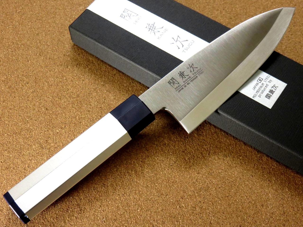 Japanese Kitchen Deba Knife 5.9 inch Aluminum Handle Single edged SEKI JAPAN