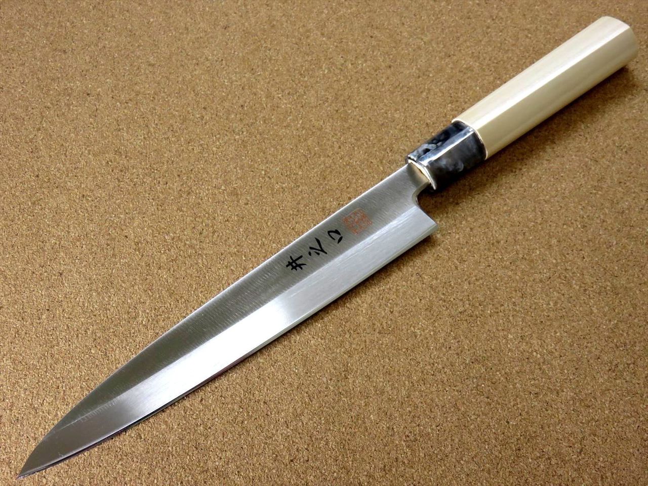 Japanese Kitchen Sashimi Yanagiba Knife 8.3 inch Left handed Natural wood JAPAN