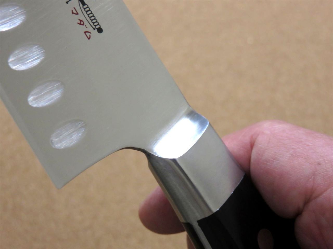 Japanese Kitchen Dimple Santoku Knife 175mm 6.9 inch Bolster Handle SEKI JAPAN