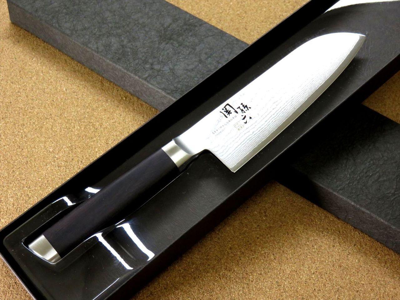 Japanese KAI SEKI MAGOROKU Kitchen Santoku Knife 145mm 6 in Damascus steel JAPAN