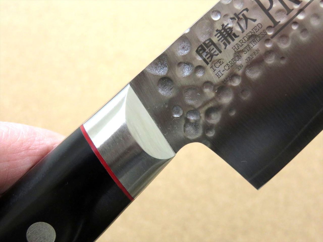 Japanese PRO-J Kitchen Santoku Knife 170mm 6.7" Hammer Forged SEKI JAPAN Nippon