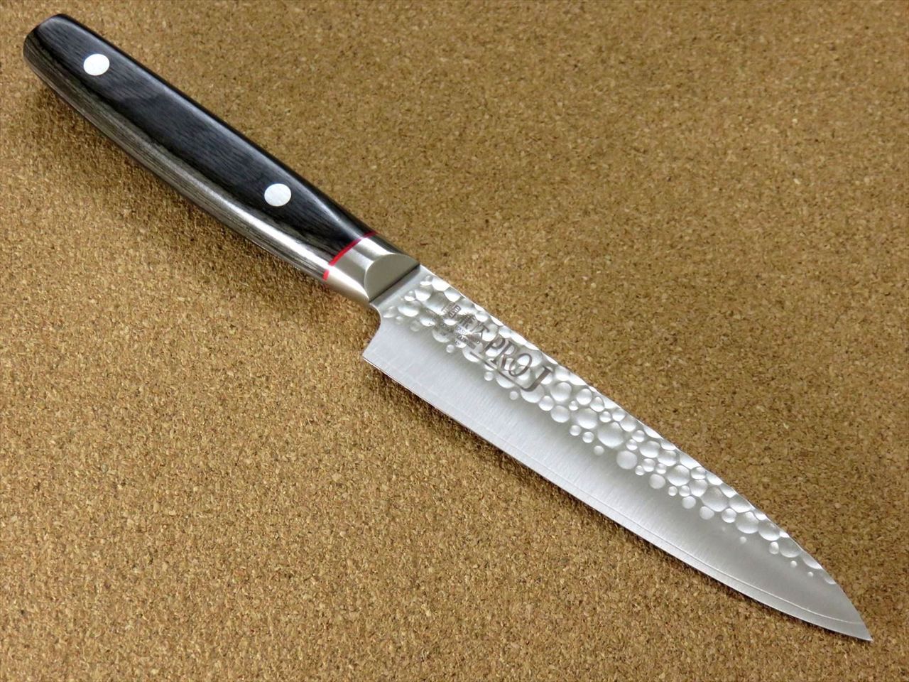 Japanese PRO-J Kitchen Petty Utility Knife 120mm 4.7" Hammer Forged SEKI JAPAN