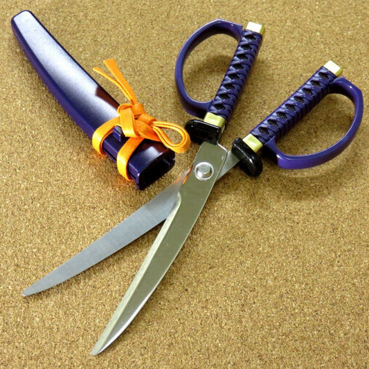 Japanese NIKKEN Samurai Design Paper Scissors Purple Right handed SEKI JAPAN