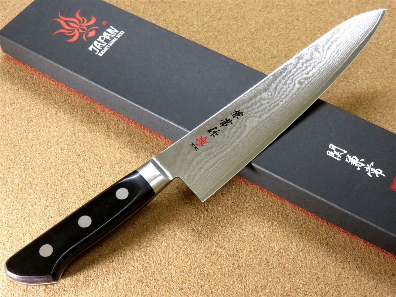 Japanese Kanetsune Kitchen Gyuto Chef Knife 210mm 8.3" VG-10 Damascus SEKI JAPAN