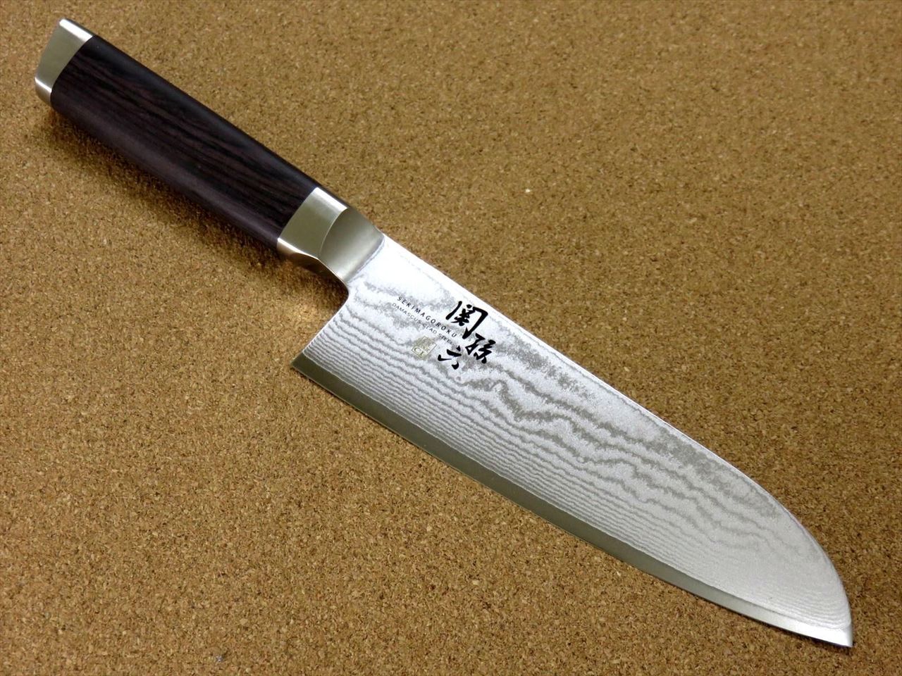 Japanese KAI MAGOROKU Kitchen Santoku Knife 165mm 6 1/2 in Damascus steel JAPAN