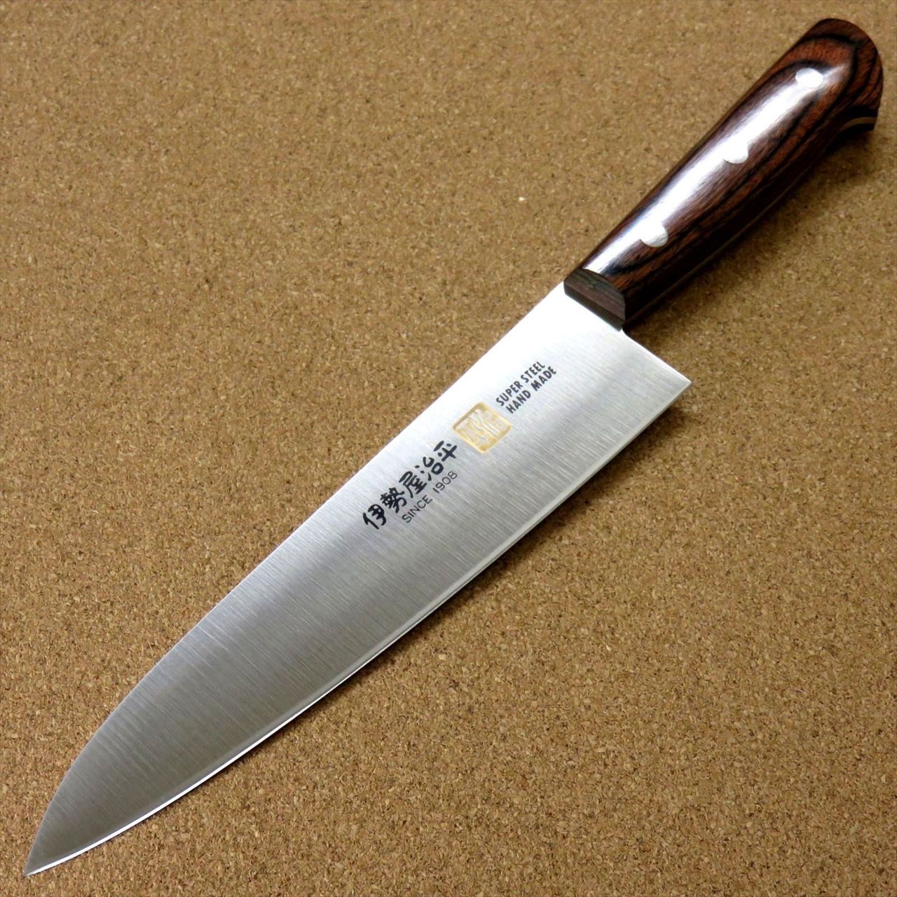Japanese SETO ISEYA-E Kitchen Gyuto Chef's Knife 180mm 7.1" Mahogany SEKI JAPAN