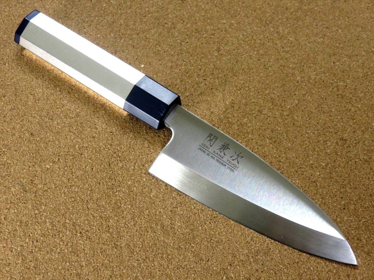 Japanese Kitchen Deba Knife 4.7 inch Aluminum Handle Single edged SEKI JAPAN