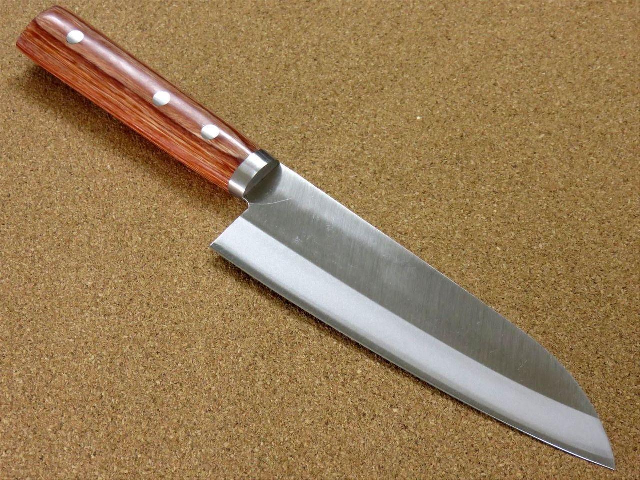 Japanese Kanetsune Kitchen Santoku Knife 6.5" Carbon steel 3 Layers SEKI JAPAN