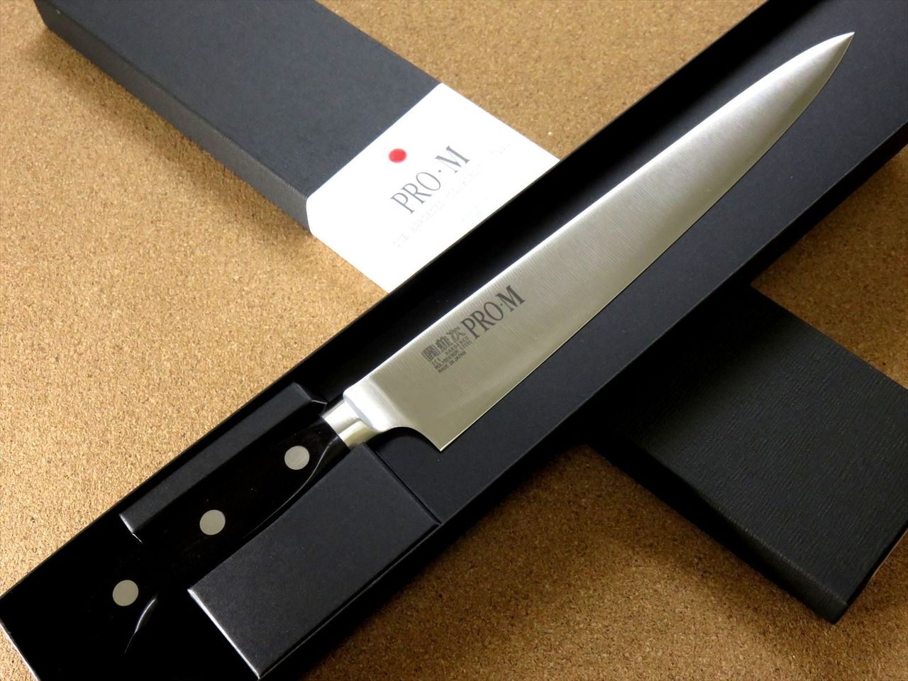 Japanese PRO-M Kitchen Sujihiki Slicing Knife 9.4 inch Meat ham slice SEKI JAPAN
