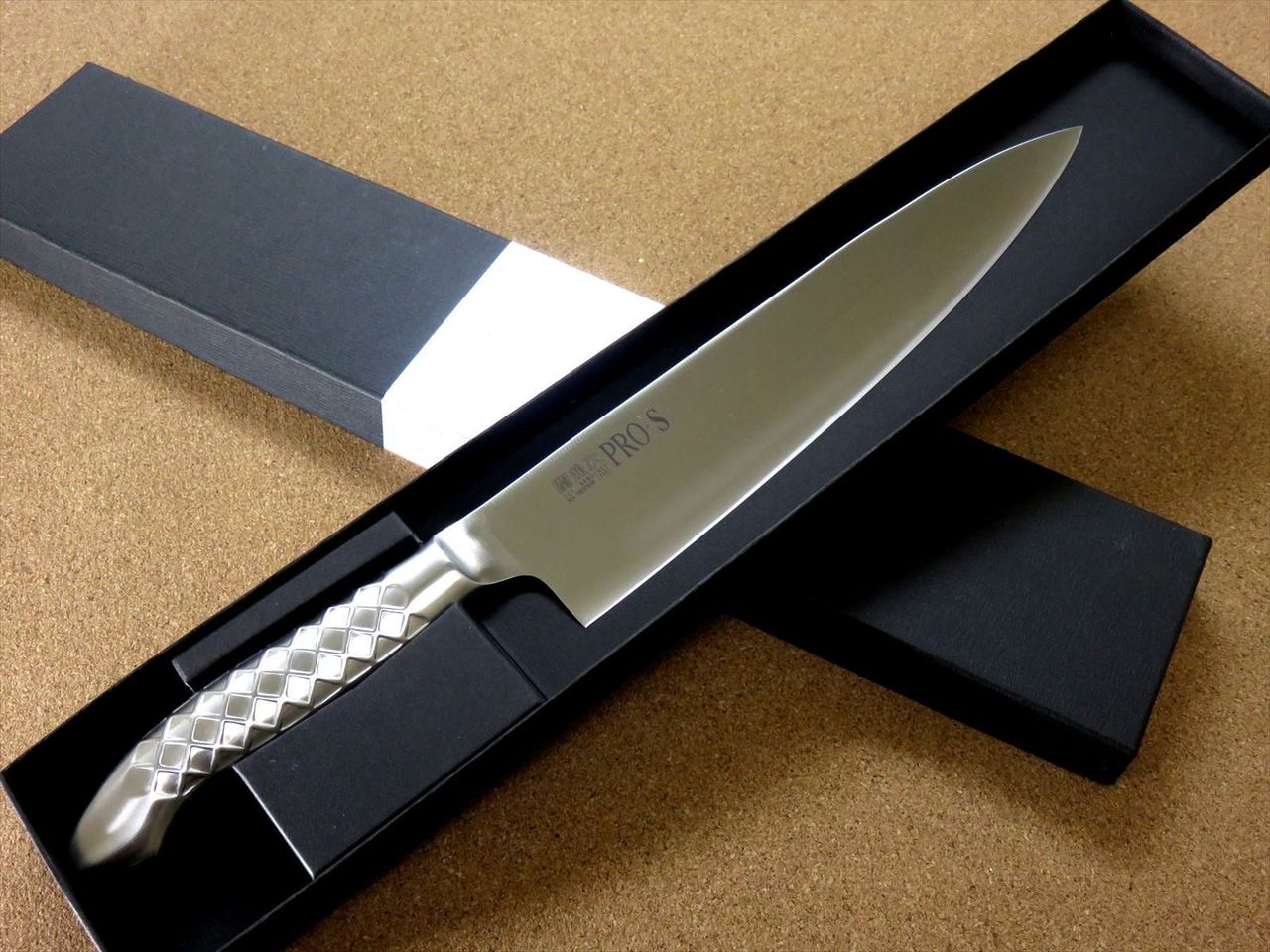 Japanese PRO-S Kitchen Gyuto Chef's Knife 9.4 inch Stainless Handle SEKI JAPAN