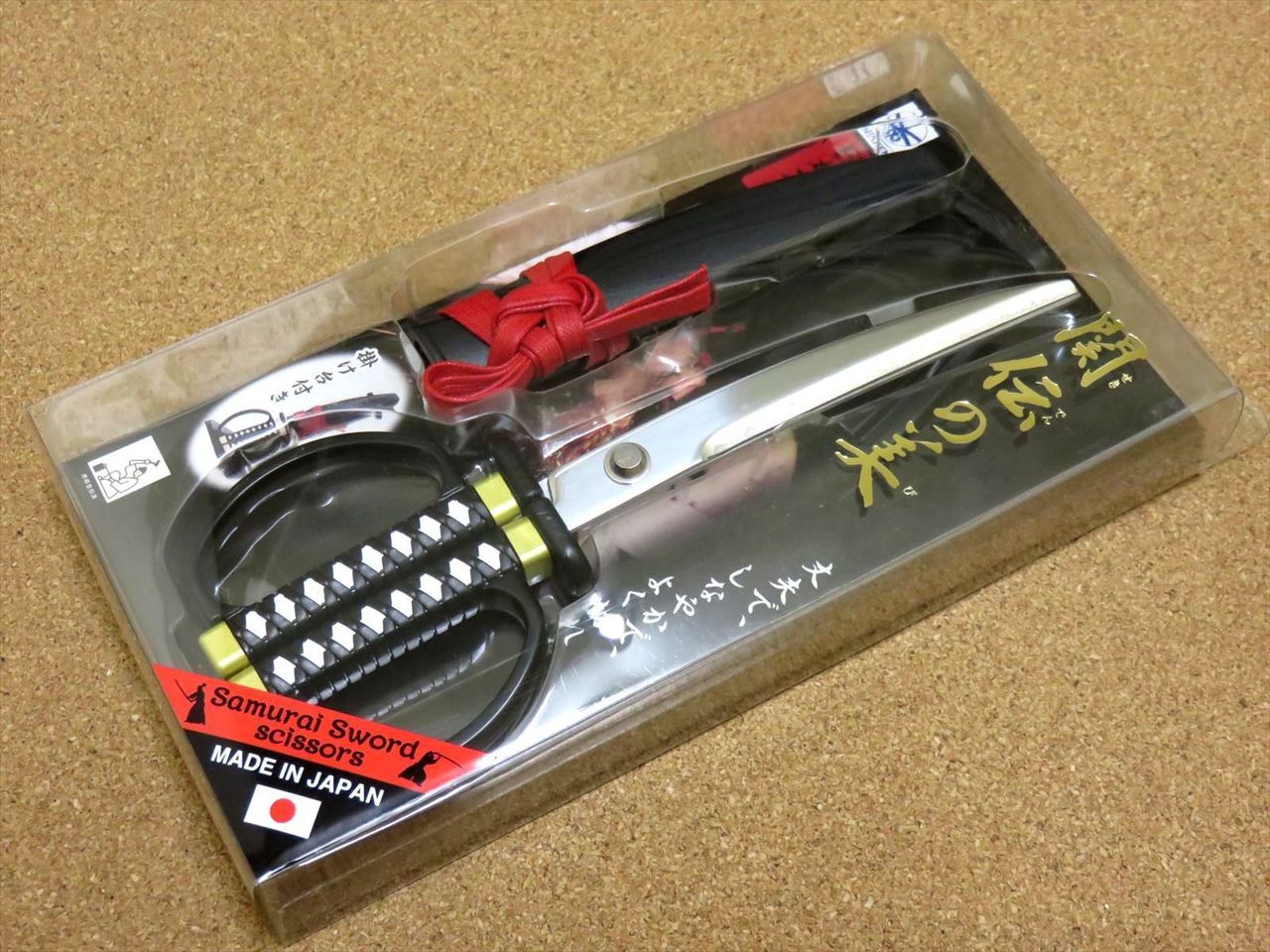 Japanese NIKKEN Samurai Design Paper Scissors Black Office display SEKI JAPAN