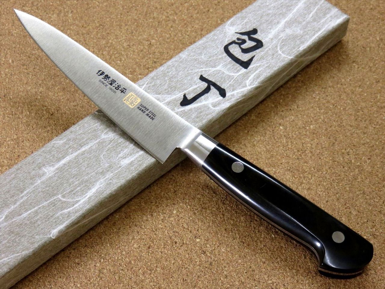 Japanese SETO ISEYA-F Kitchen Utility Knife 4.7 inch Micarta Bolster SEKI JAPAN