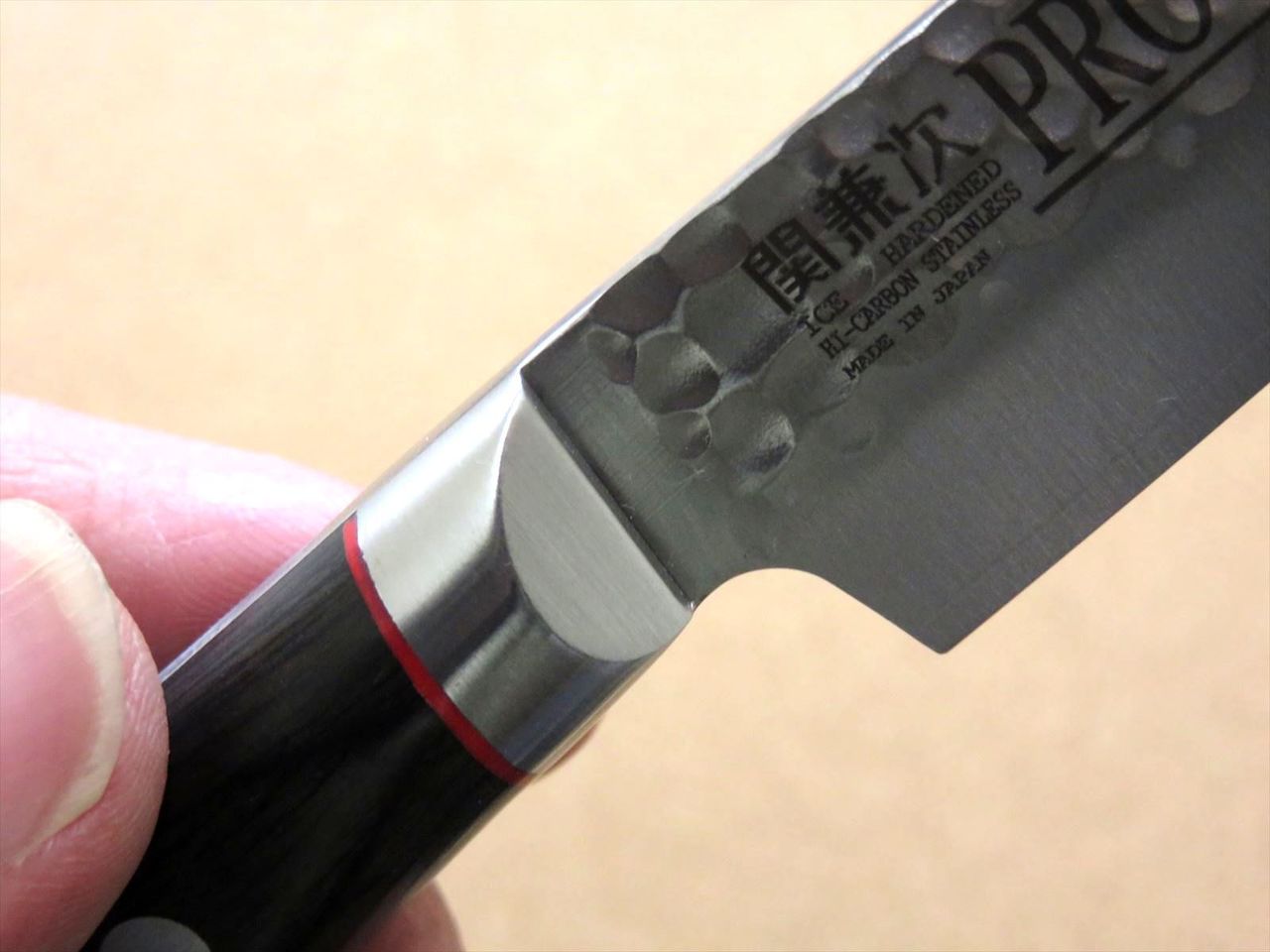 Japanese PRO-J Kitchen Petty Utility Knife 120mm 4.7" Hammer Forged SEKI JAPAN