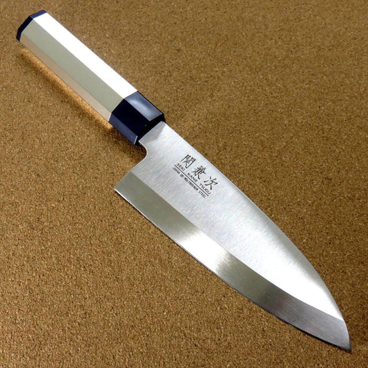 Japanese Kitchen Deba Knife 6.5 inch Aluminum Handle Single edged SEKI JAPAN