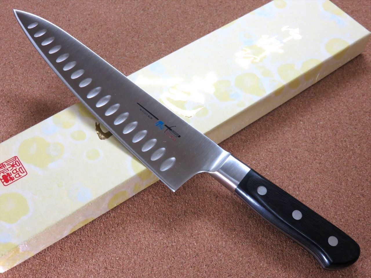 Japanese Kitchen Dimple Gyuto Chef Knife 205mm 8 inch Bolster Handle SEKI JAPAN