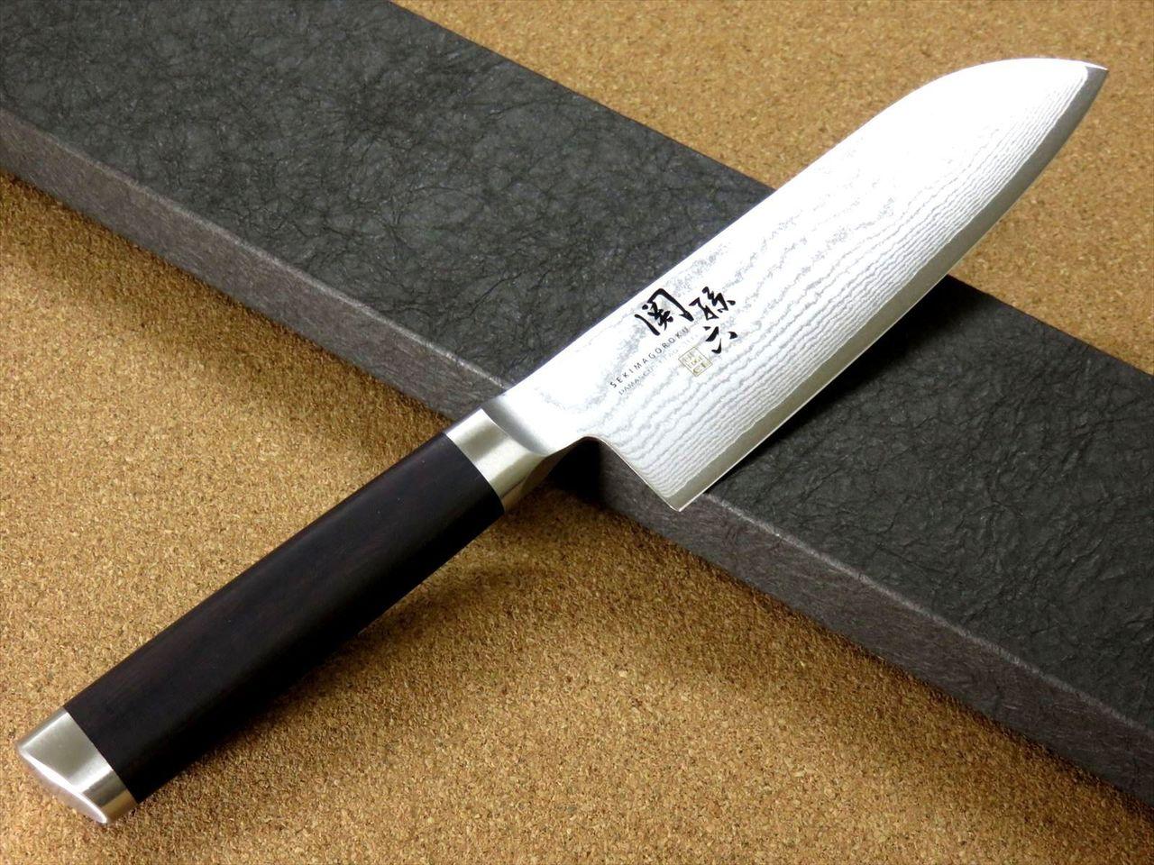 Japanese KAI SEKI MAGOROKU Kitchen Santoku Knife 145mm 6 in Damascus steel JAPAN