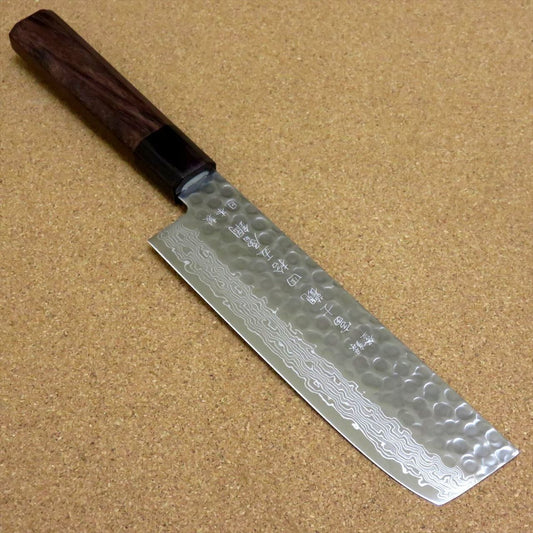 Japanese Kitchen Nakiri Vegetable Knife 160mm 6.3 inch Damascus 45 Layers JAPAN