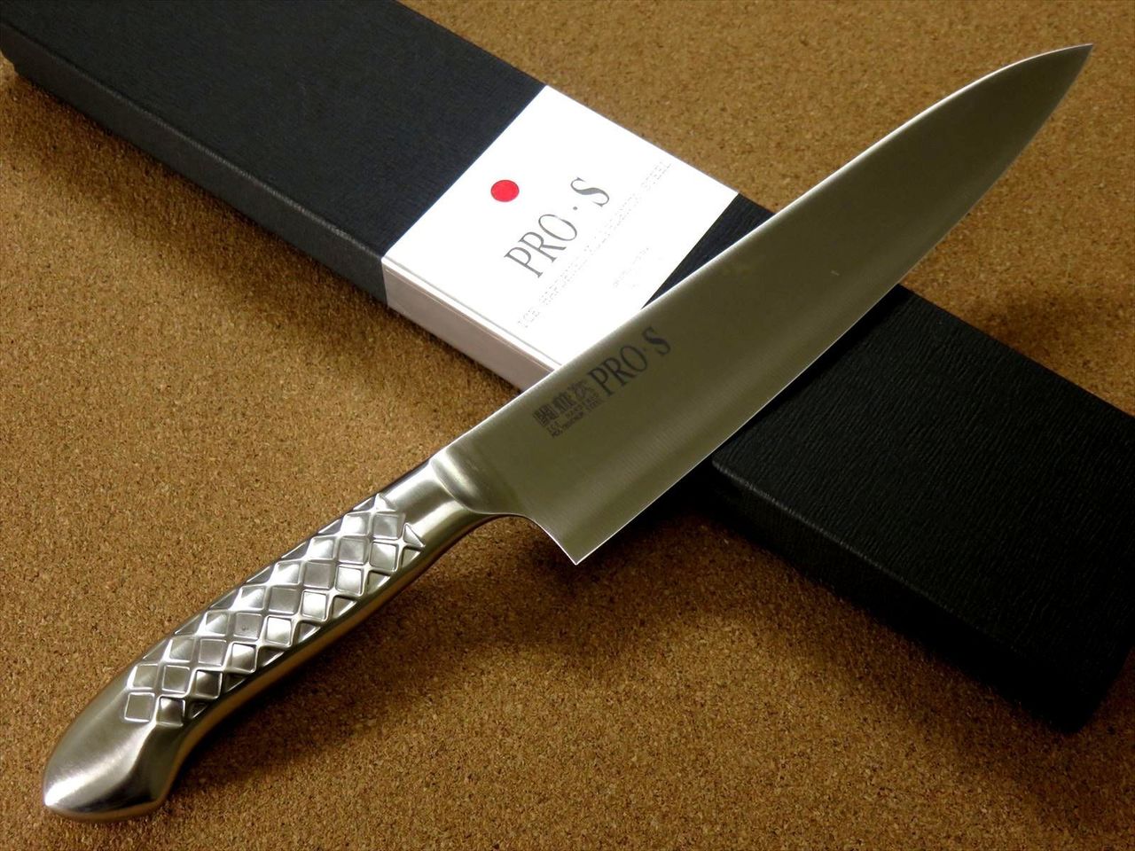 Japanese PRO-S Kitchen Gyuto Chef's Knife 8.3 inch Stainless Handle SEKI JAPAN