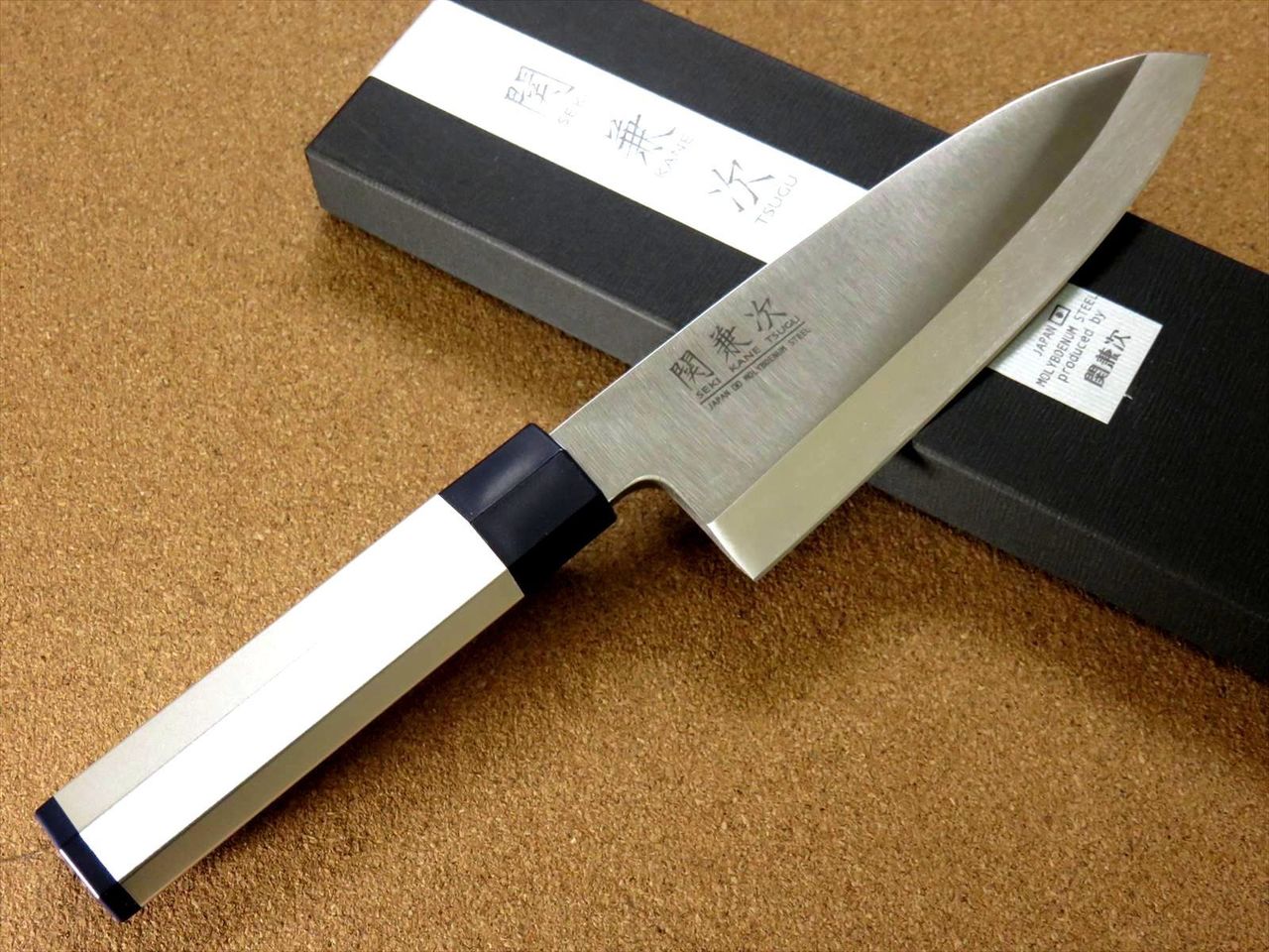 Japanese Kitchen Deba Knife 6.5 inch Aluminum Handle Single edged SEKI JAPAN