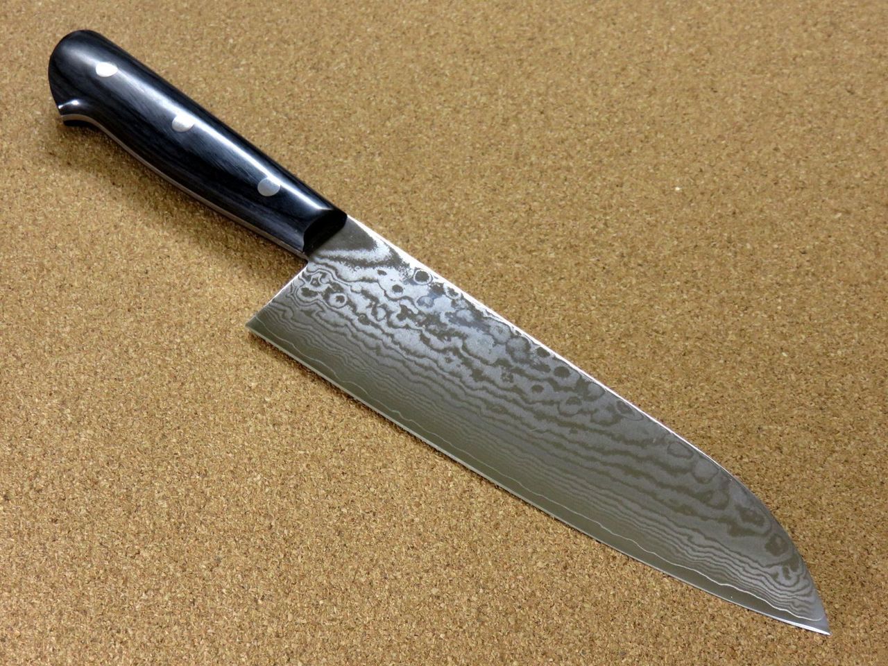 Japanese SETO ISEYA-G Kitchen Santoku Knife 180mm 7.1" VG-10 Damascus SEKI JAPAN