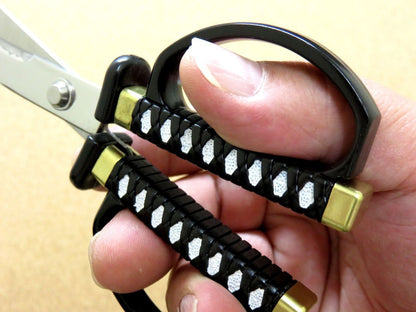 Japanese NIKKEN Samurai Design Paper Scissors Black Right handed SEKI JAPAN