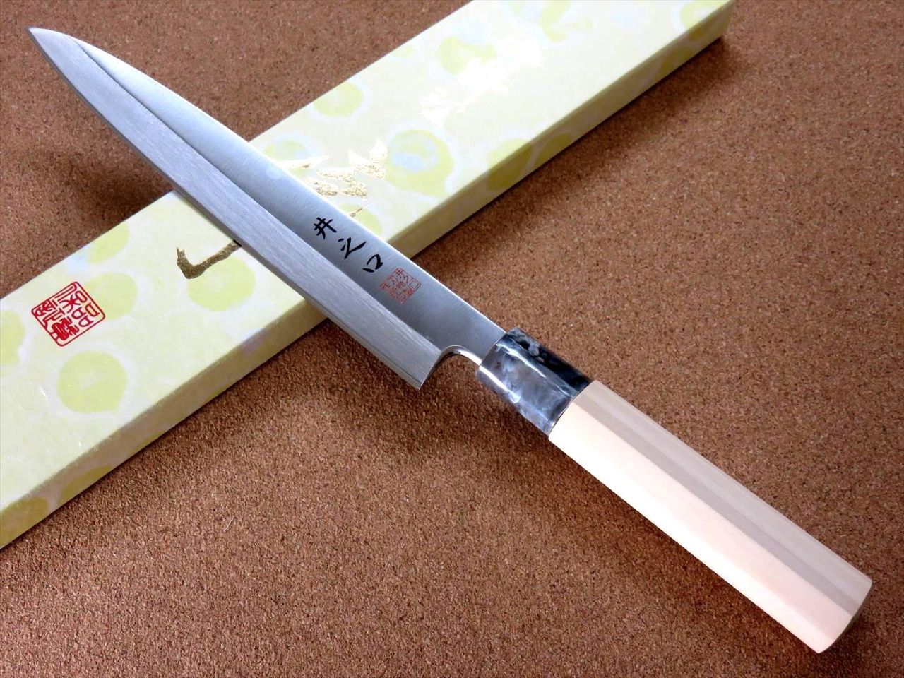 Japanese Kitchen Sashimi Yanagiba Knife 8.3 inch Left handed Natural wood JAPAN