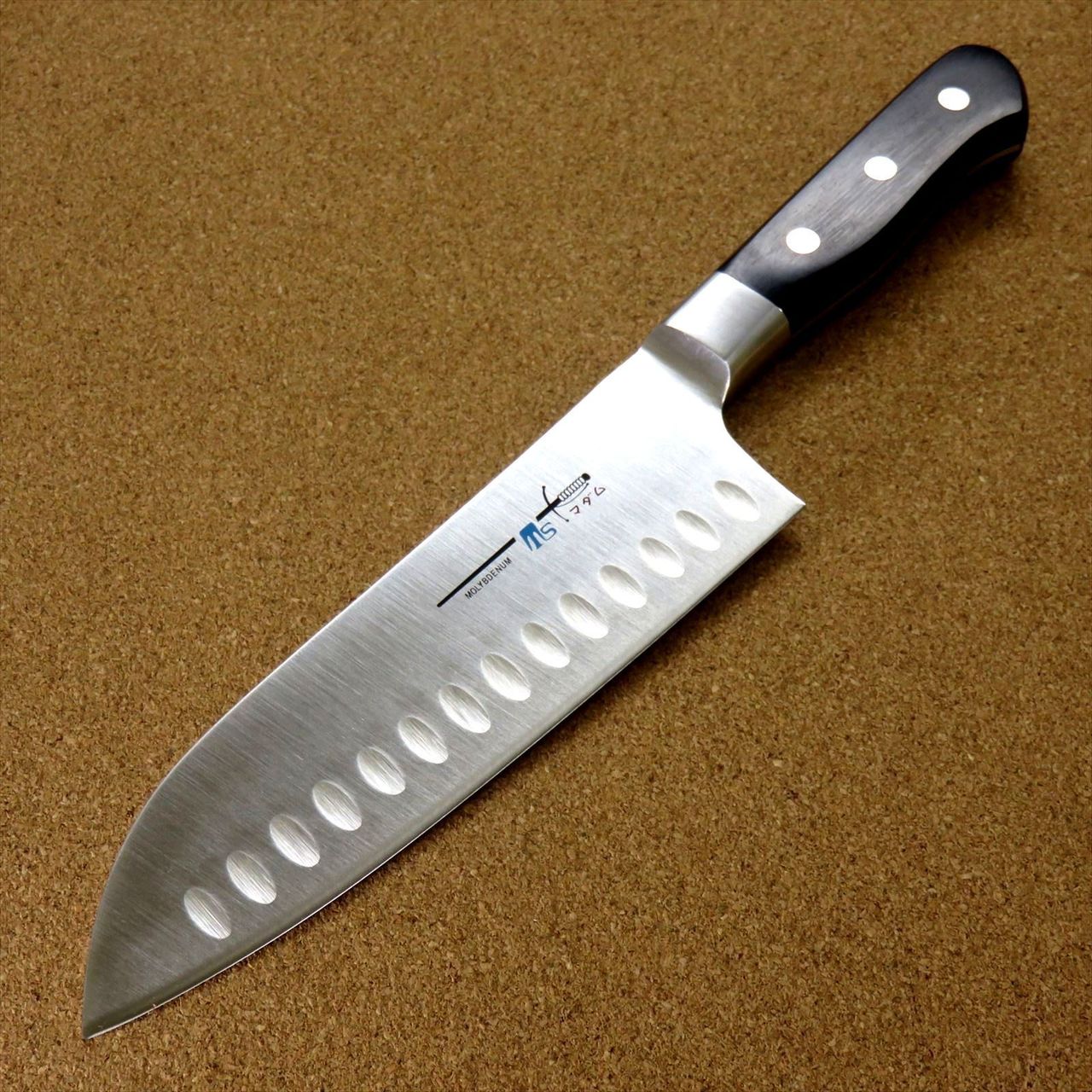 Japanese Kitchen Dimple Santoku Knife 175mm 6.9 inch Bolster Handle SEKI JAPAN