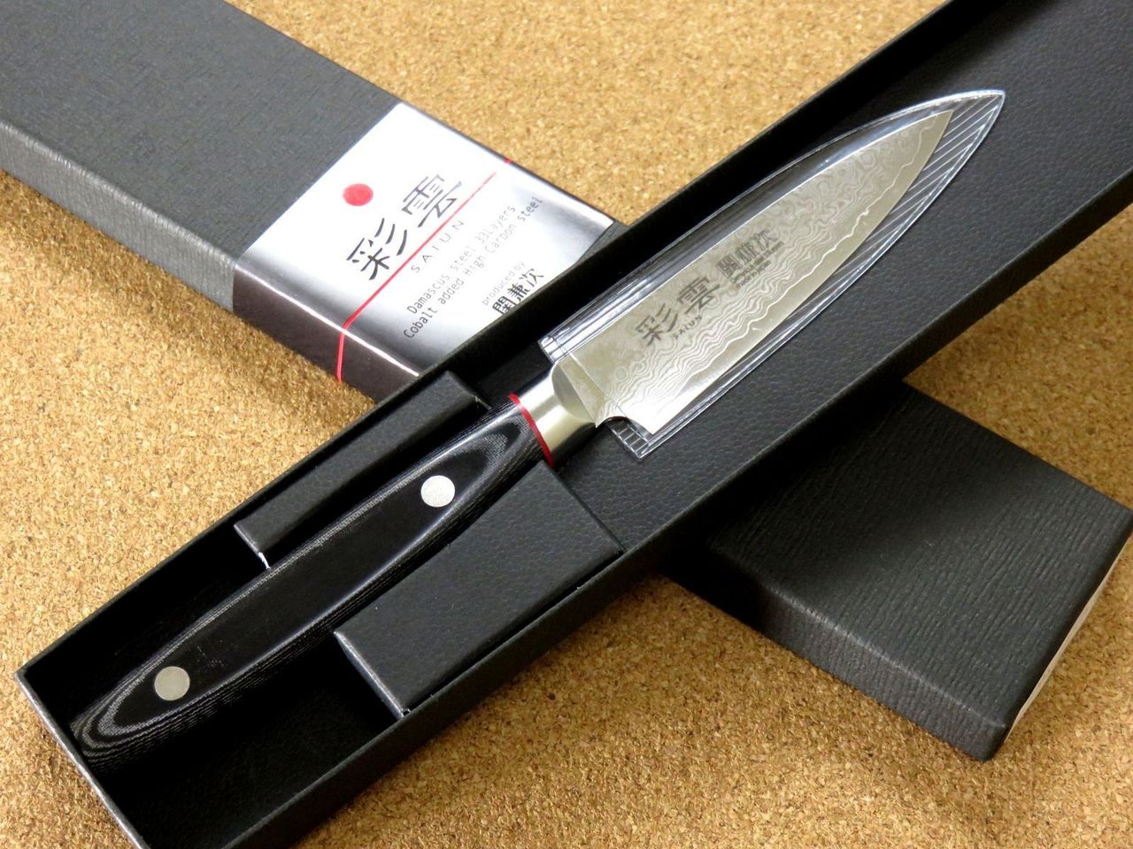 Japanese SAIUN Kitchen Fruit Paring Knife 90mm 3.5 inch VG10 Damascus SEKI JAPAN