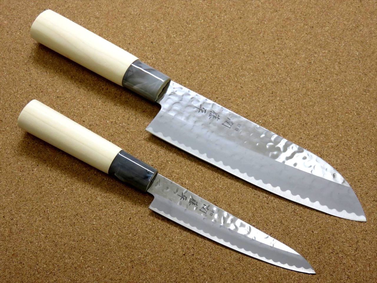 Japanese Yaxell SEKI TOBEI Kitchen Knife 2 pair Gift sets Santoku & Paring JAPAN