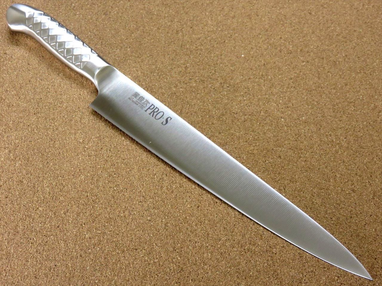 Japanese PRO-S Kitchen Sujihiki Slicing Knife 9.4" Stainless Handle SEKI JAPAN