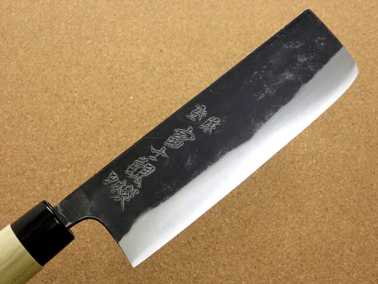 Japanese Kitchen Nakiri Vegetable Knife 6.3 inch Kuro-Uchi Blue Steel #2 JAPAN