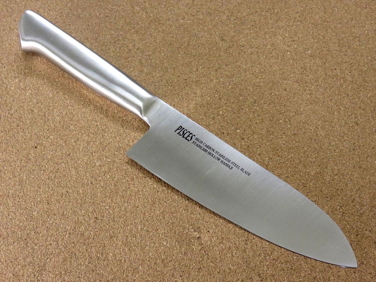 Japanese Pisces Kitchen Santoku Knife 170mm 6.7 inch Stainless Handle SEKI JAPAN