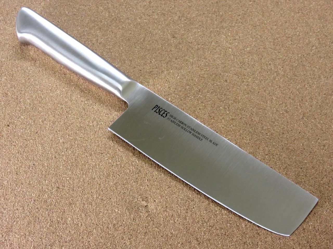 Japanese Pisces Kitchen Nakiri Vegetable Knife 6.3" Stainless Handle SEKI JAPAN