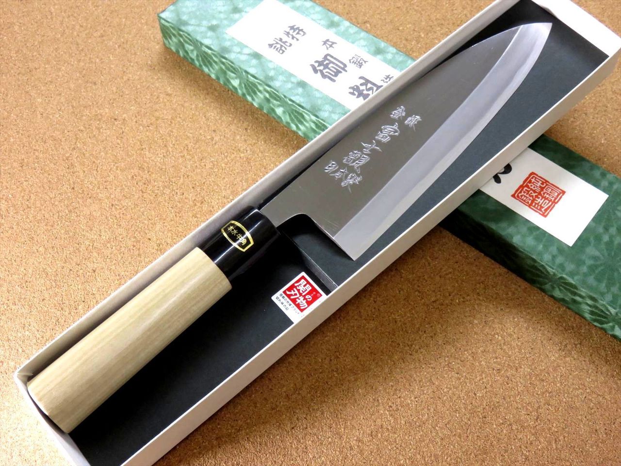 Japanese Kitchen Deba Knife 180mm 7.1 inch White Steel Shirogami #3 SEKI JAPAN