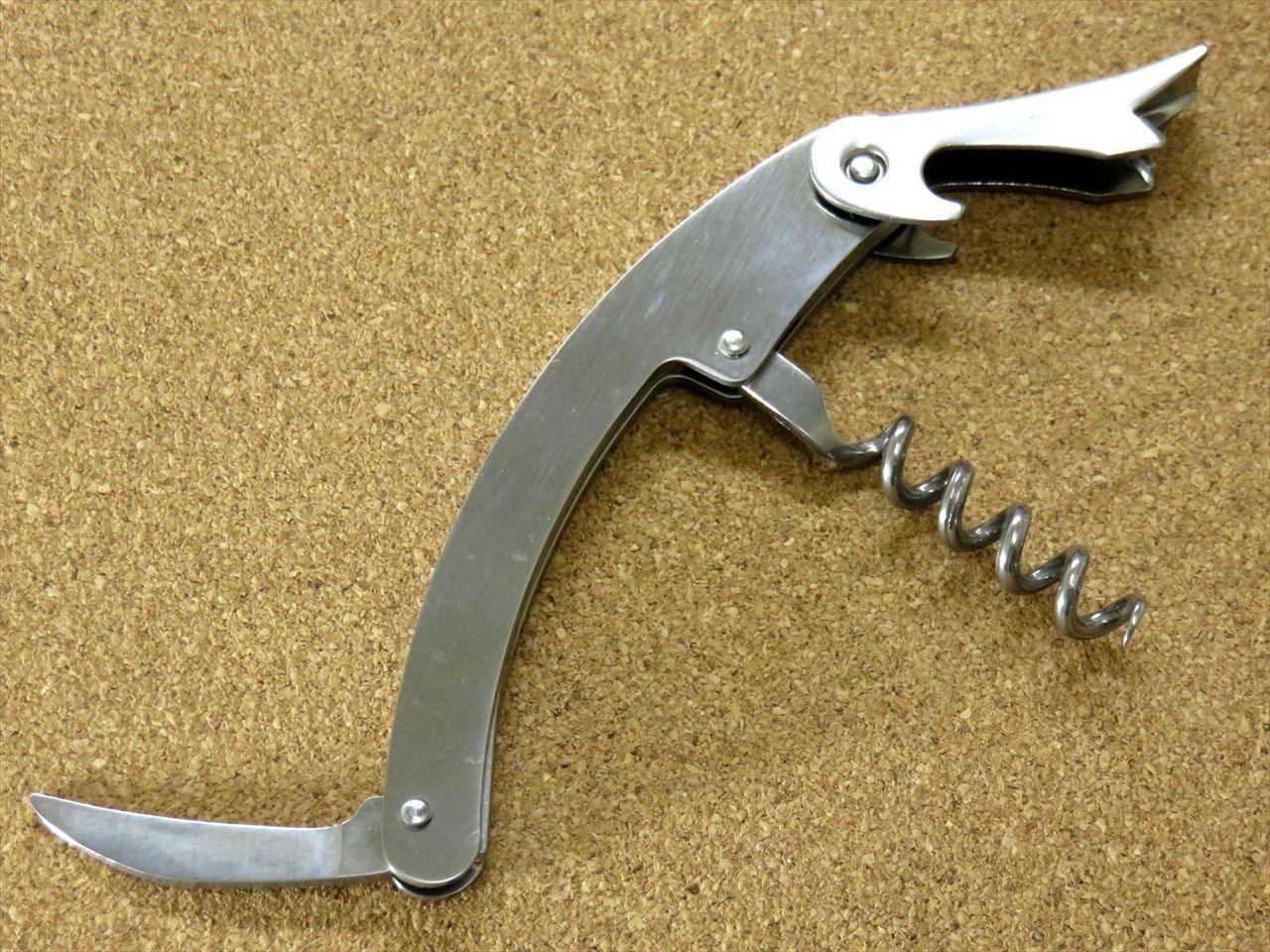 Japanese Sommelier Knife Corkscrew Wine Bottle Opener All Stainless SEKI JAPAN