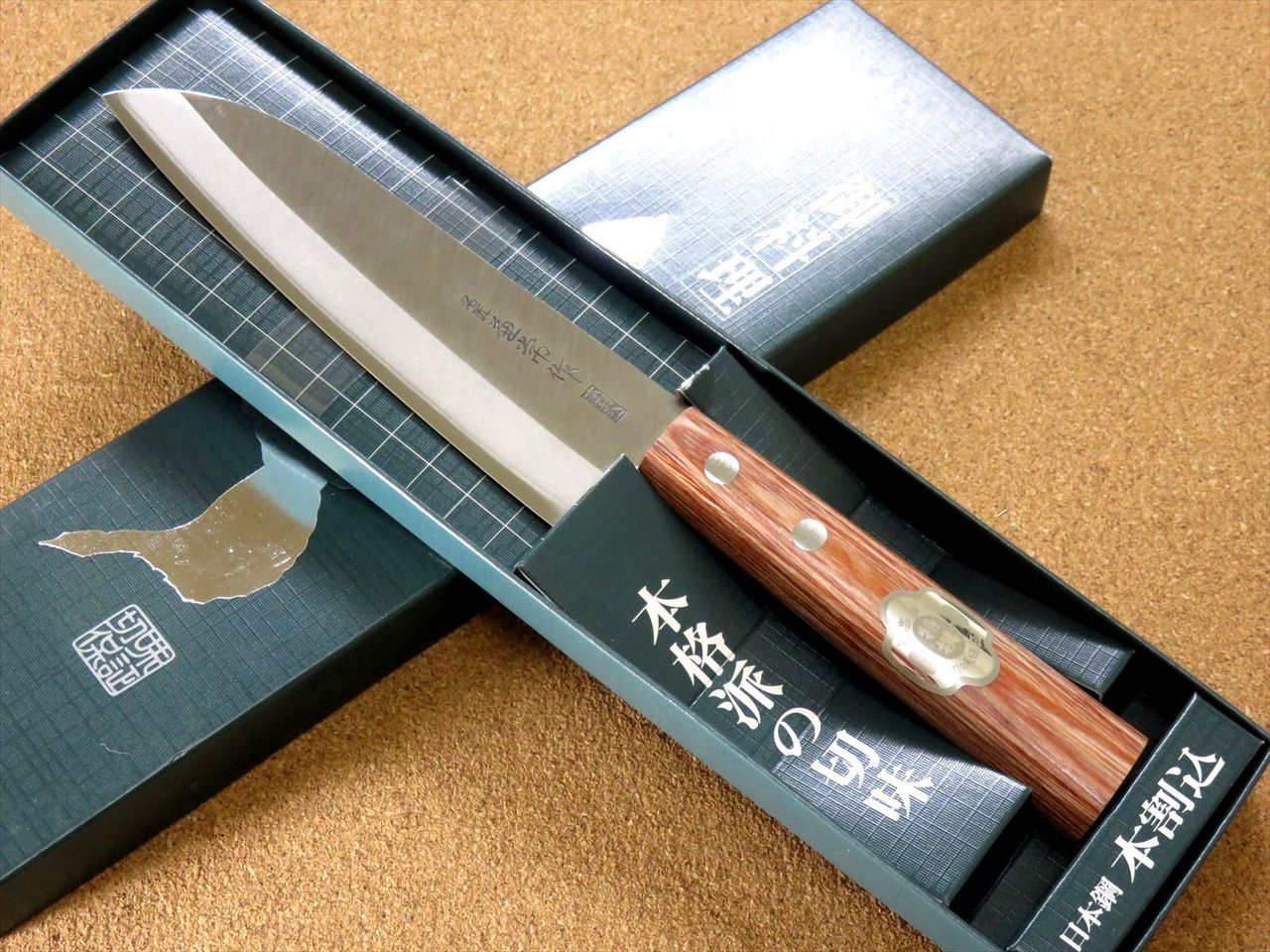 Japanese Kanetsune Kitchen Small Santoku Knife 140mm 5.5" Warikomi SEKI JAPAN