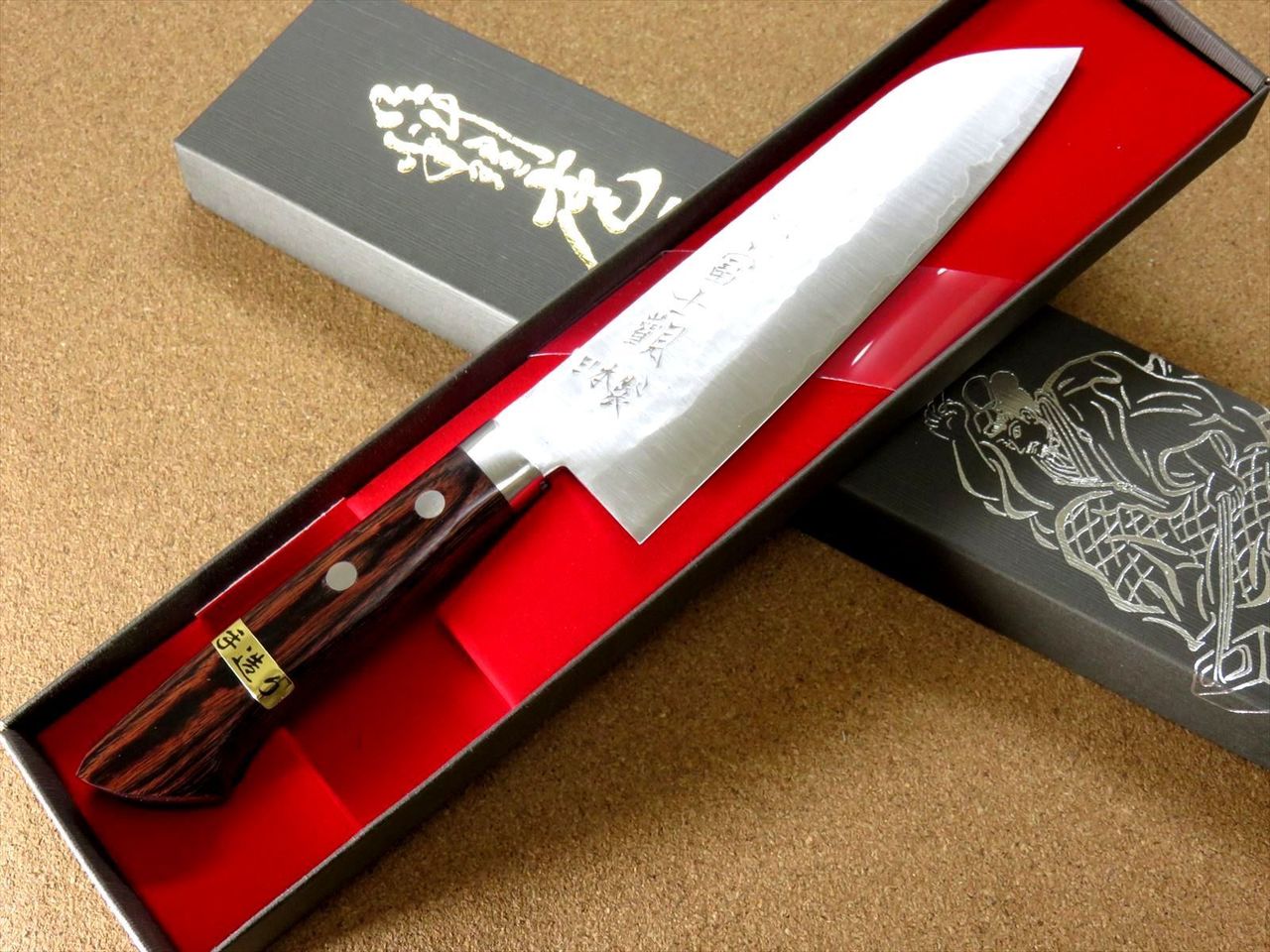 Japanese Kitchen Santoku Knife 170mm 6.7 inch 3 Layers Hammered Bolster JAPAN