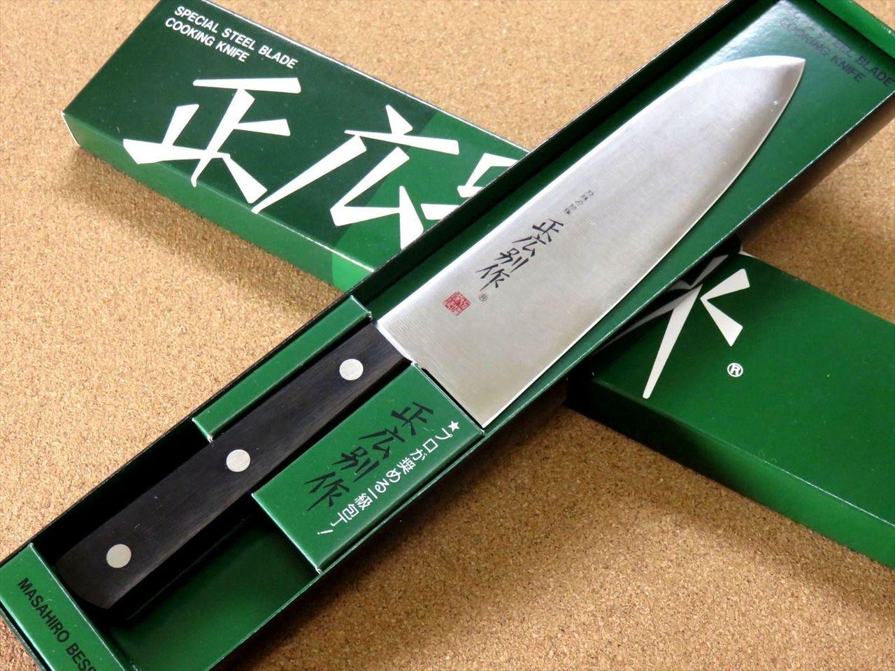 Japanese Masahiro Kitchen Santoku Knife 6.7" Molybdenum Carbon Steel SEKI JAPAN