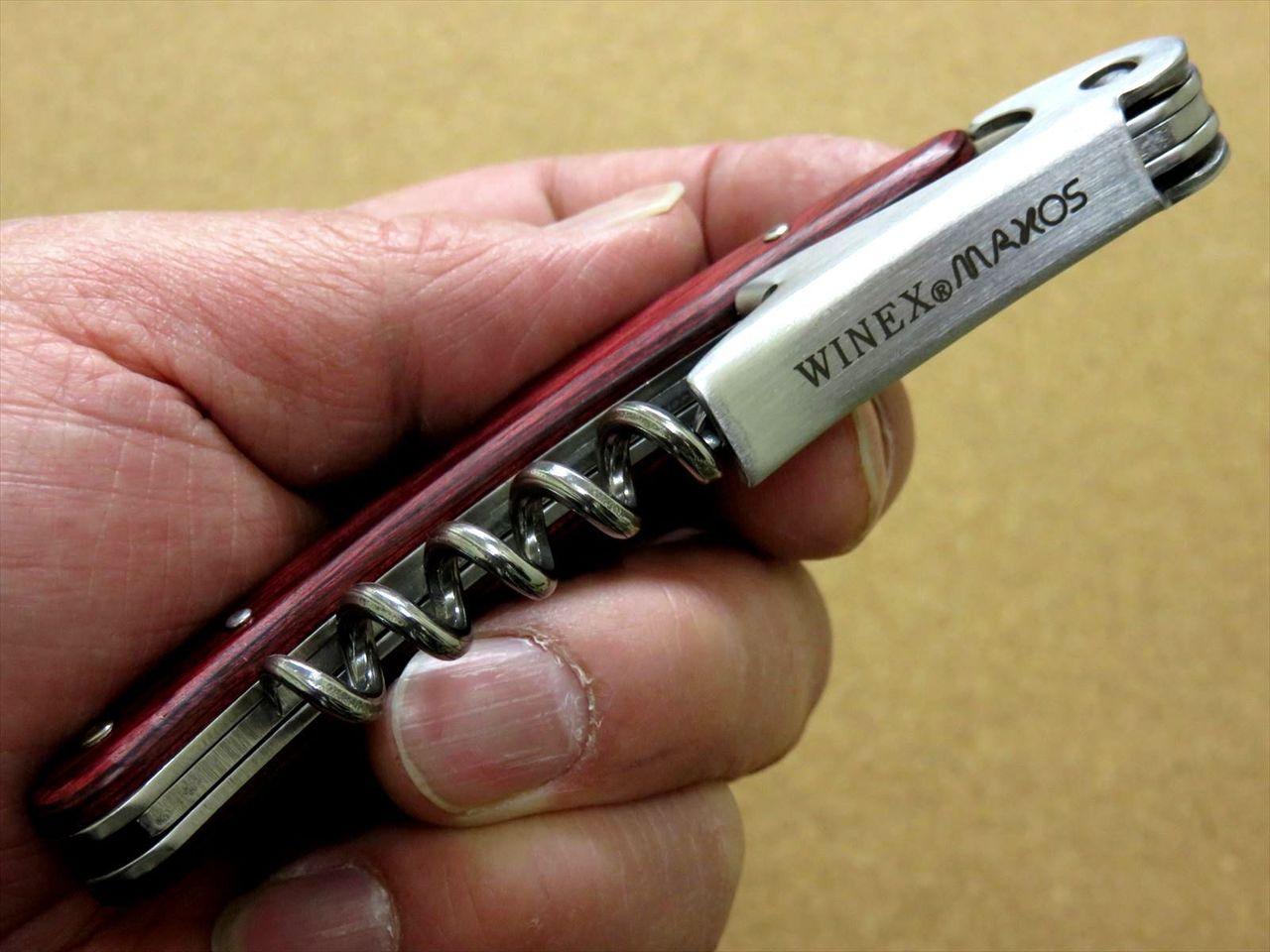 Japanese Sommelier Knife Corkscrew Wine Bottle Opener Red Plywood SEKI JAPAN