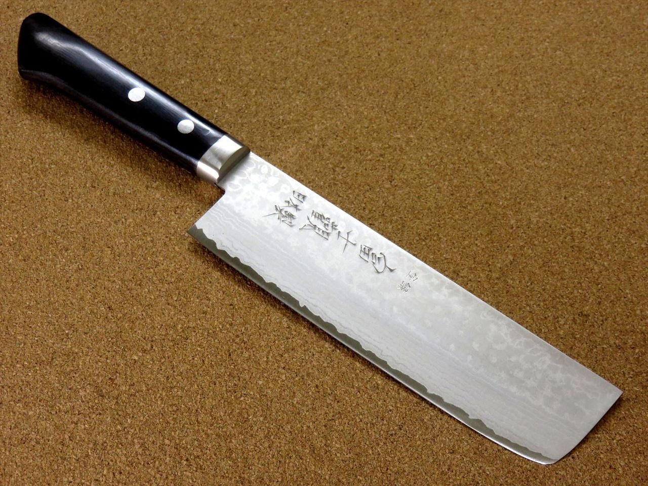 Japanese Kitchen Nakiri Vegetable Knife 165mm VG10 Damascus 17 Layers SEKI JAPAN