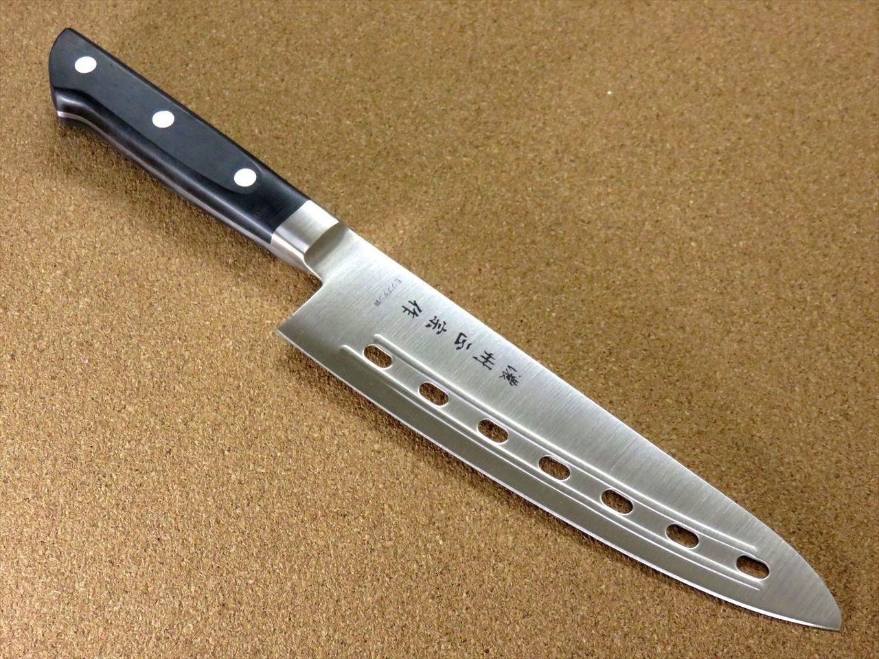 Japanese Masamune Kitchen Perforated Gyuto Chef's Knife 7.1" Bolster SEKI JAPAN
