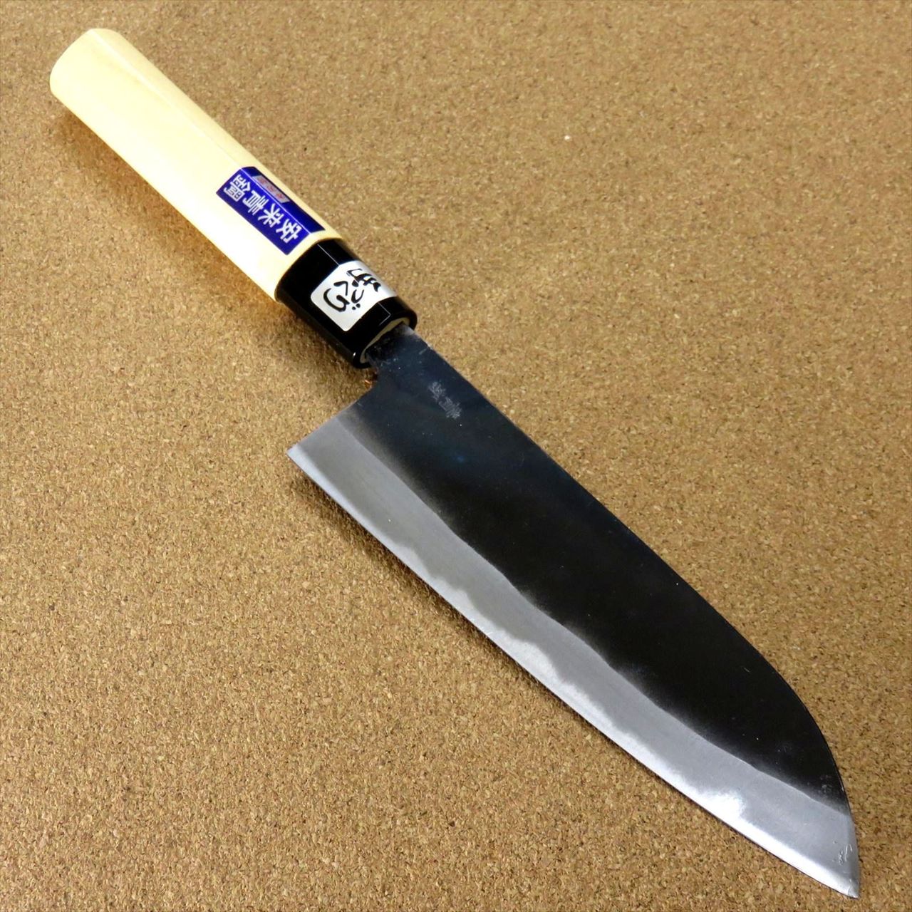 Japanese Kitchen Santoku Knife 6.5 inch Blue Steel #2 (No maker mark) SEKI JAPAN