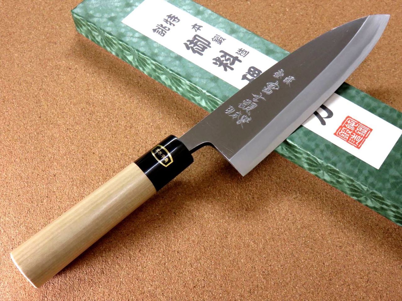 Japanese Kitchen Deba Knife 180mm 7.1 inch White Steel Shirogami #3 SEKI JAPAN