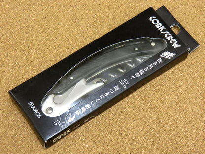 Japanese Sommelier Knife Corkscrew Wine Bottle Opener Black Plywood SEKI JAPAN
