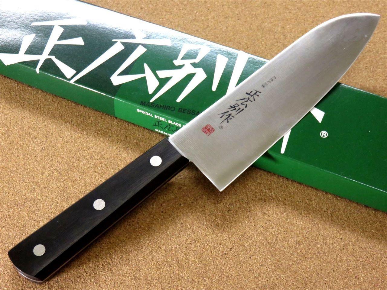 Japanese Masahiro Kitchen Santoku Knife 6.7" Molybdenum Carbon Steel SEKI JAPAN