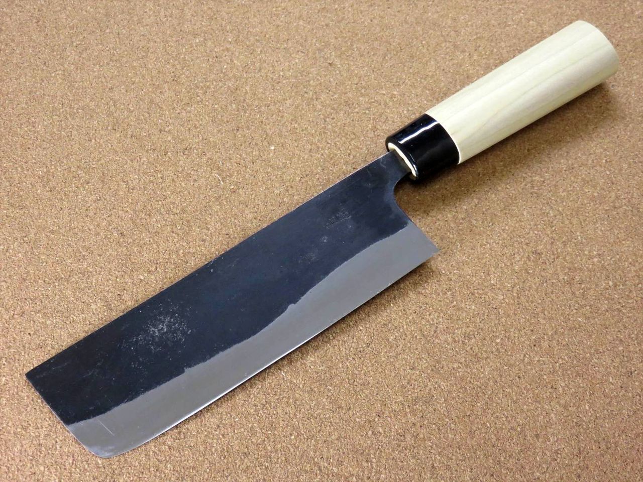 Japanese Kitchen Nakiri Vegetable Knife 6.3 inch Kuro-Uchi Blue Steel #2 JAPAN