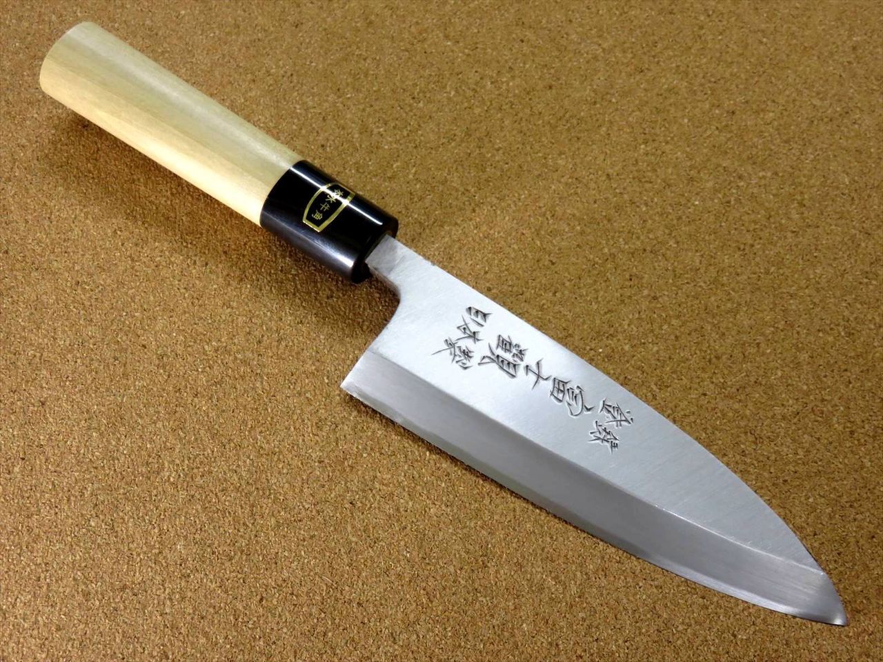 Japanese Kitchen Deba Knife 150mm 5.9 inch White Steel Shirogami #3 SEKI JAPAN